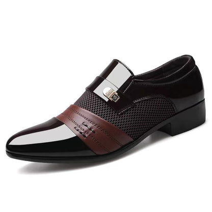 Zapatos de cuero con acabado espejo para hombre