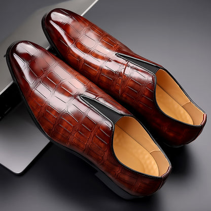 Zapatos casuales de cuero para hombre con textura de piedra