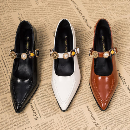 Zapatos Mary Jane de Punta Fina