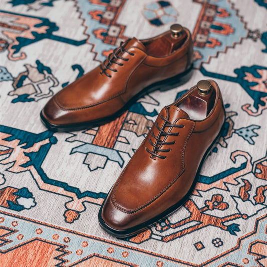 🐂Cuero🐂Zapatos Oxford de estilo británico estándar