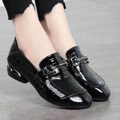 Zapatos de mujer de piel auténtica con efecto espejo a cuadros（50% de descuento）