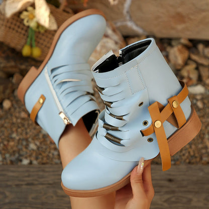 Botas vintage de tacón medio para mujer