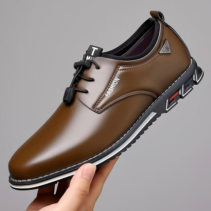 Zapatos de cuero para hombre con cordones y hebilla