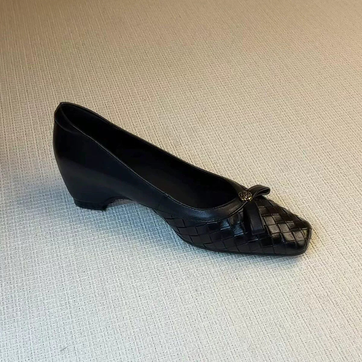 Zapatos de mujer de cuero trenzado estilo vintage