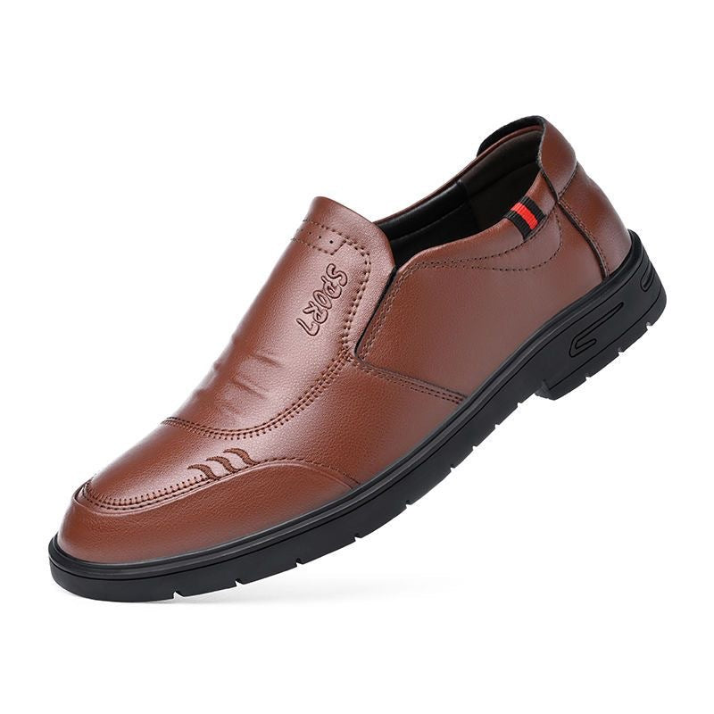 Zapatos casuales de cuero para hombre con suela blanda