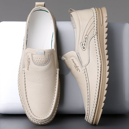 Zapatos casuales bajos para hombre (piel de vacuno de grano superior)