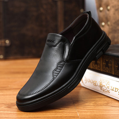 Zapatos casuales bajos de cuero con suela blanda