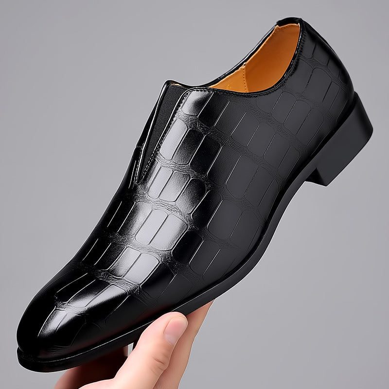 Zapatos casuales de cuero para hombre con textura de piedra