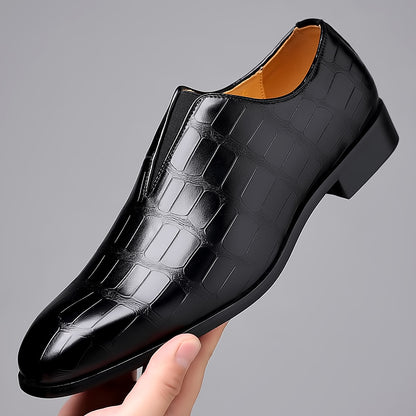 Zapatos casuales de cuero para hombre con textura de piedra