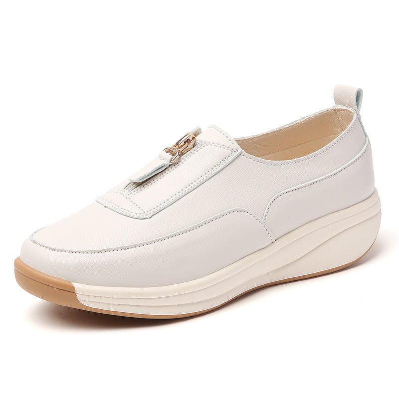 Zapatillas de plataforma con cremallera para mujer