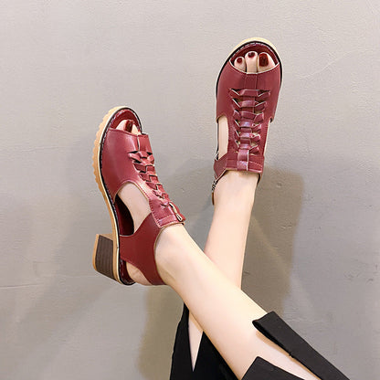 💖【100% cuero genuino】Sandalias clásicas con plataforma para mujer