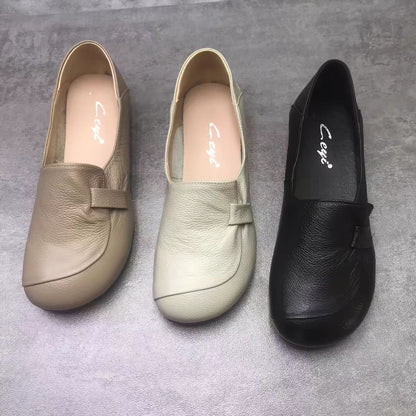 Bailarinas de cuero suave con suela blanda para mujer