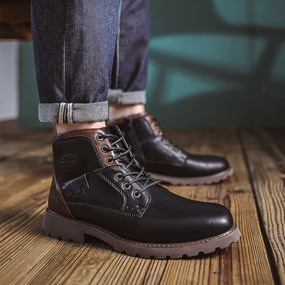 Botas de cuero para hombre de estilo británico vintage