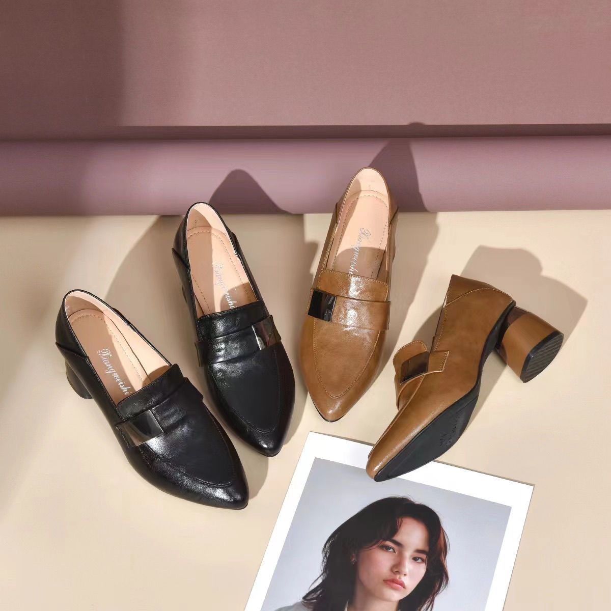 (hojalata marrón) tacones altos de mujer