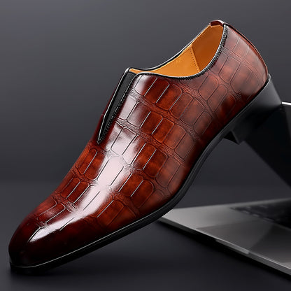 Zapatos casuales de cuero para hombre con textura de piedra