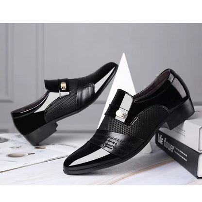 Zapatos de cuero con acabado espejo para hombre