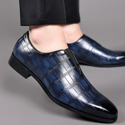 Zapatos casuales de cuero para hombre con textura de piedra