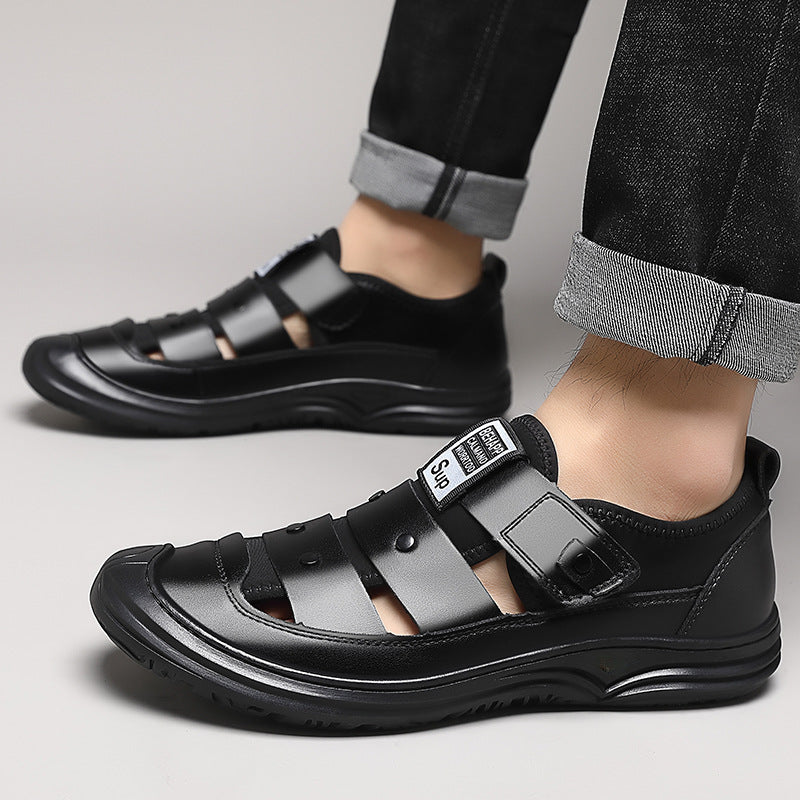 Sandalias perforadas de punta cerrada para hombre