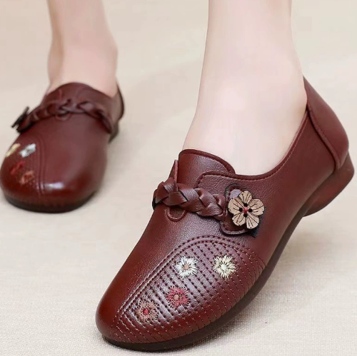 Zapatos de piel antideslizantes para mujer