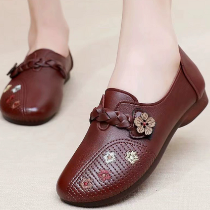 Zapatos de piel antideslizantes para mujer