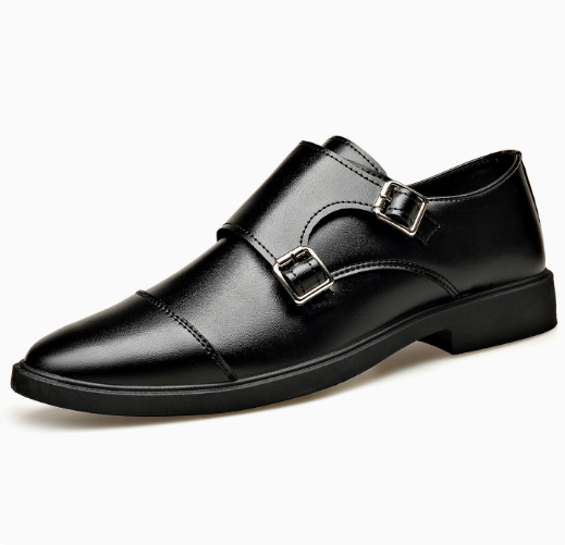 Zapatos de negocios de cuero suave con hebillas elásticas
