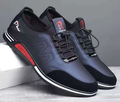 Zapatos casuales para hombre de piel con suela blanda