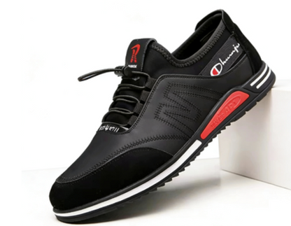 Zapatos casuales para hombre de piel con suela blanda
