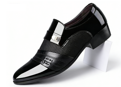 Zapatos de cuero con acabado espejo para hombre