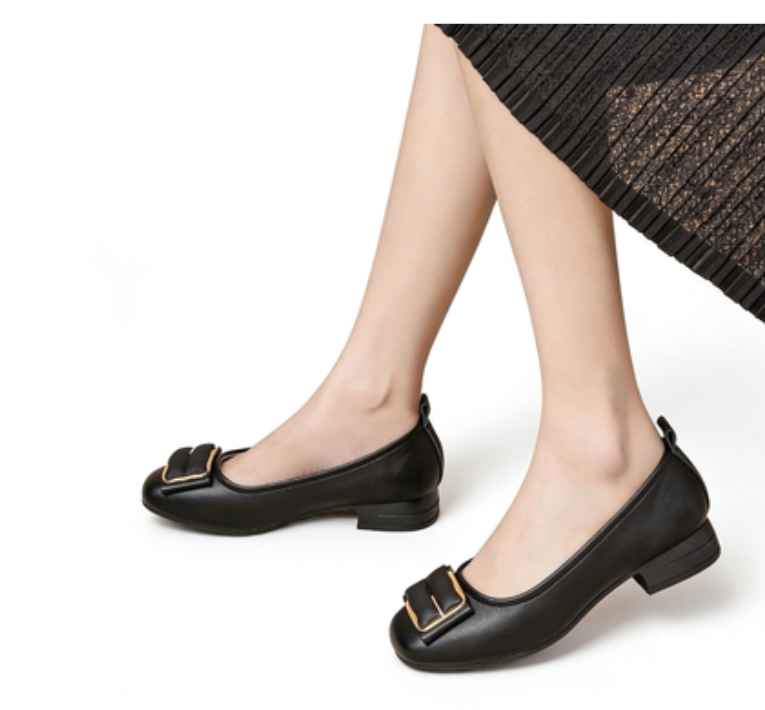 Zapatos de cuero sin cordones para mujer