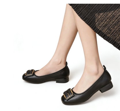 Zapatos de cuero sin cordones para mujer