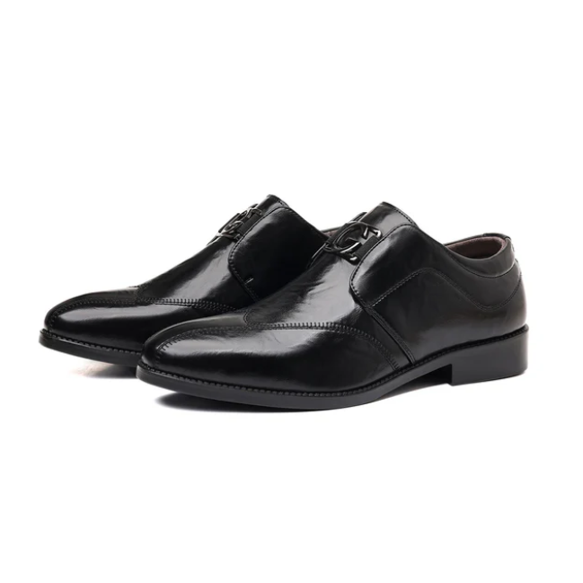 Zapatos de cuero para hombre con punta afilada y bordados