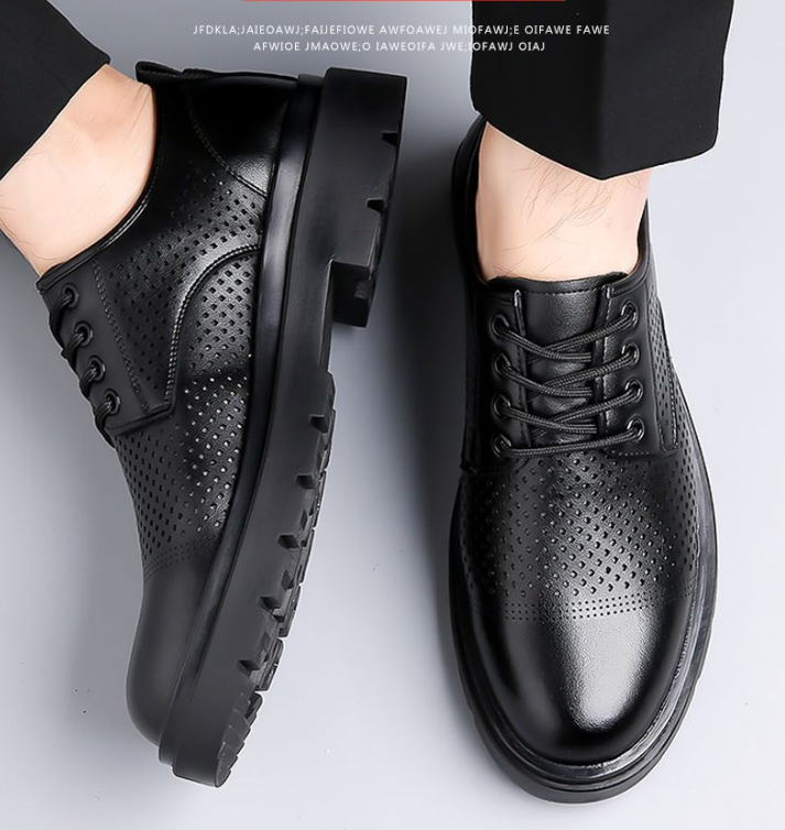 Zapatos de cuero perforado para hombre