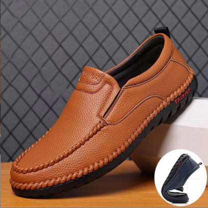 Zapatos casuales de cuero con suela blanda y diseño versátil para hombre