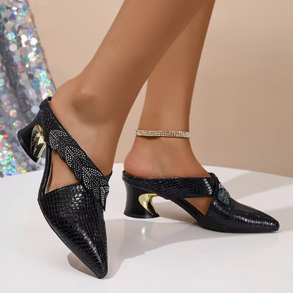 Sandalias tipo pala con pedrería para mujer (tallas grandes)