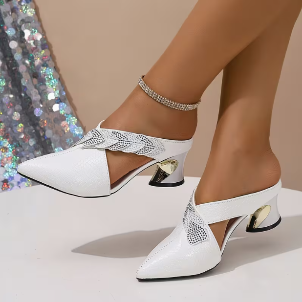 Sandalias tipo pala con pedrería para mujer (tallas grandes)