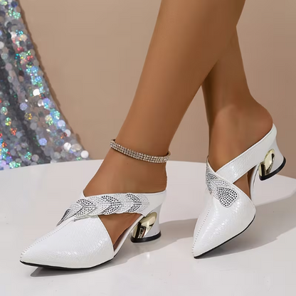 Sandalias tipo pala con pedrería para mujer (tallas grandes)