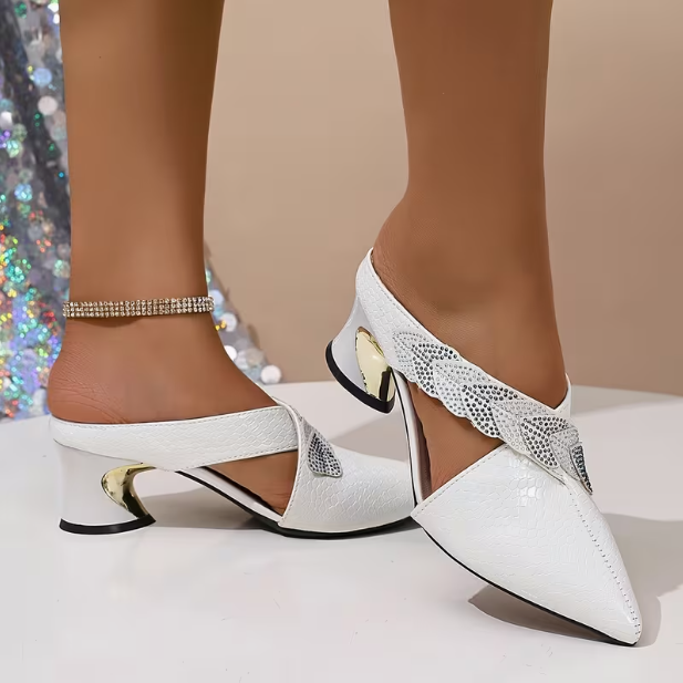 Sandalias tipo pala con pedrería para mujer (tallas grandes)