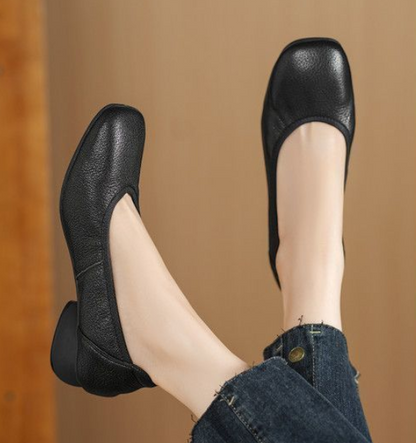 Zapatos de mujer de corte bajo y piel suave, estilo francés