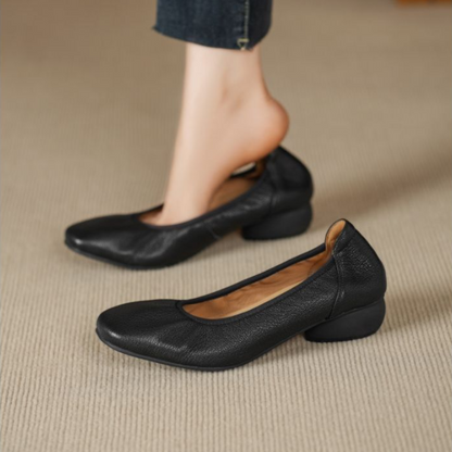 Zapatos de mujer de corte bajo y piel suave, estilo francés