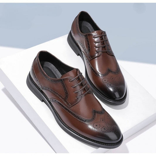 🐂Cuero🐂Zapatos brogue de cuero para hombre