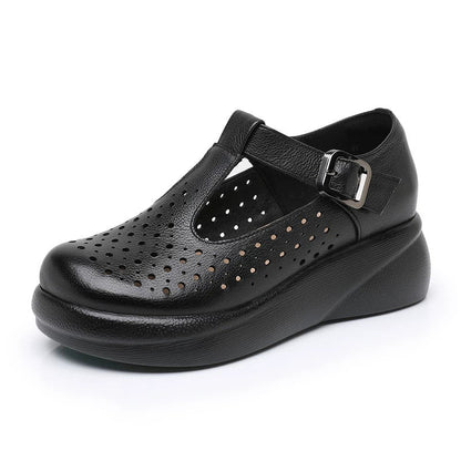Sandalias transpirables, cuero de alta calidad, chanclas de suela gruesa antideslizante