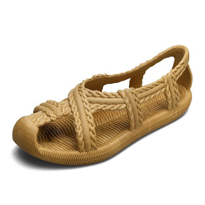 Sandalias de tejido vintage, suela blanda antideslizante, unisex