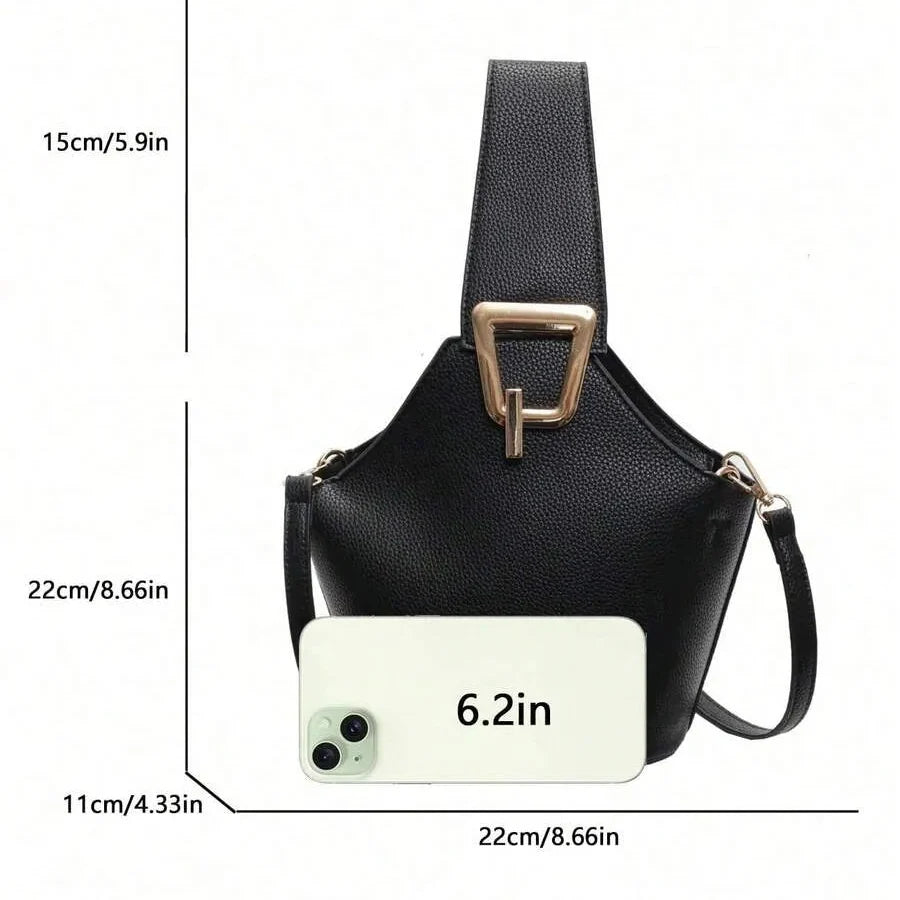 Un bolso de mano de cuero artificial elegante y multifuncional con una correa de hombro ajustable y portátil
