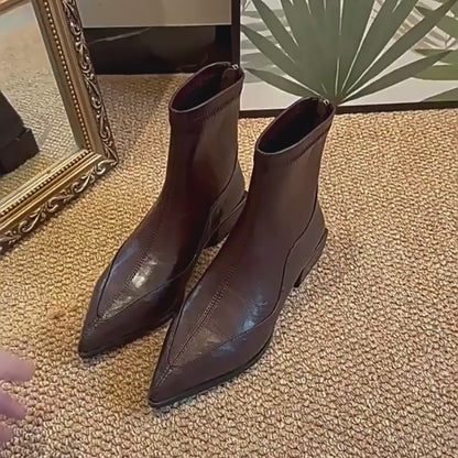Botines de punta afilada estilo francés