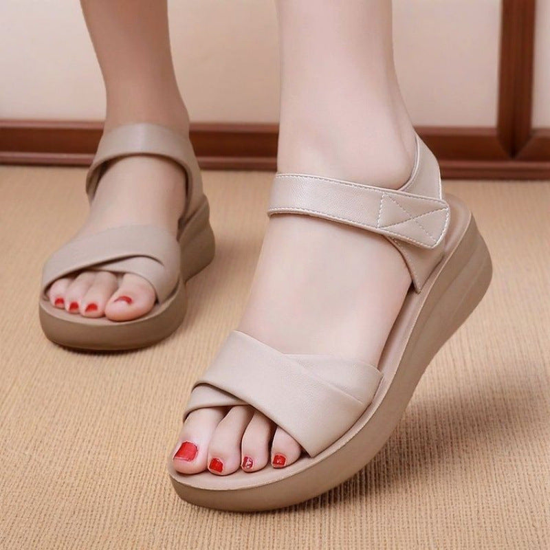 Sandalias de cuero suave ligeras y antideslizantes