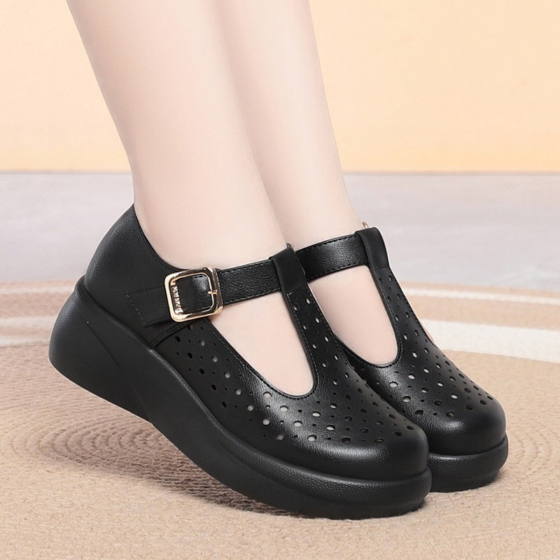 Sandalias transpirables, cuero de alta calidad, chanclas de suela gruesa antideslizante
